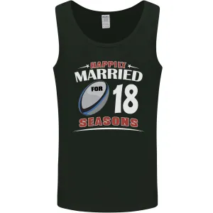 18 Year Wedding Anniversary 18th Rugby Mens Vest Tank Top