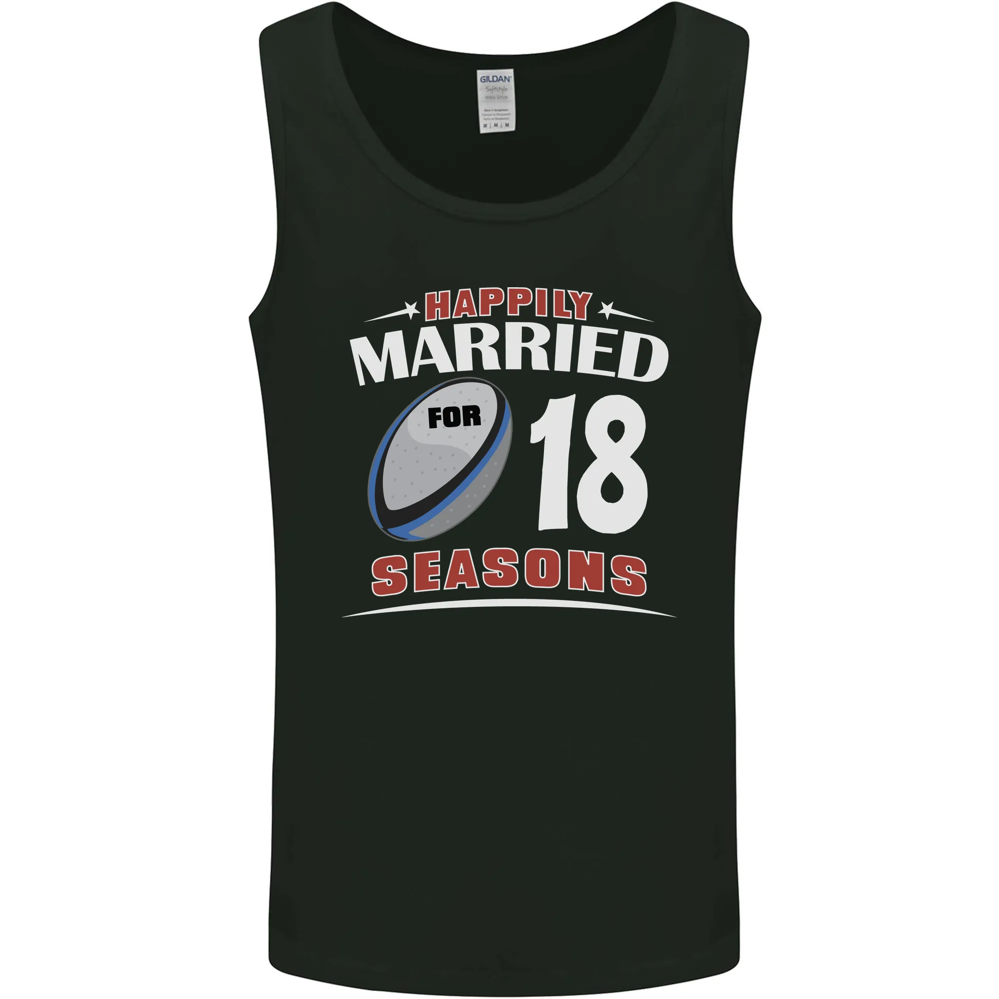 18 Year Wedding Anniversary 18th Rugby Mens Vest Tank Top
