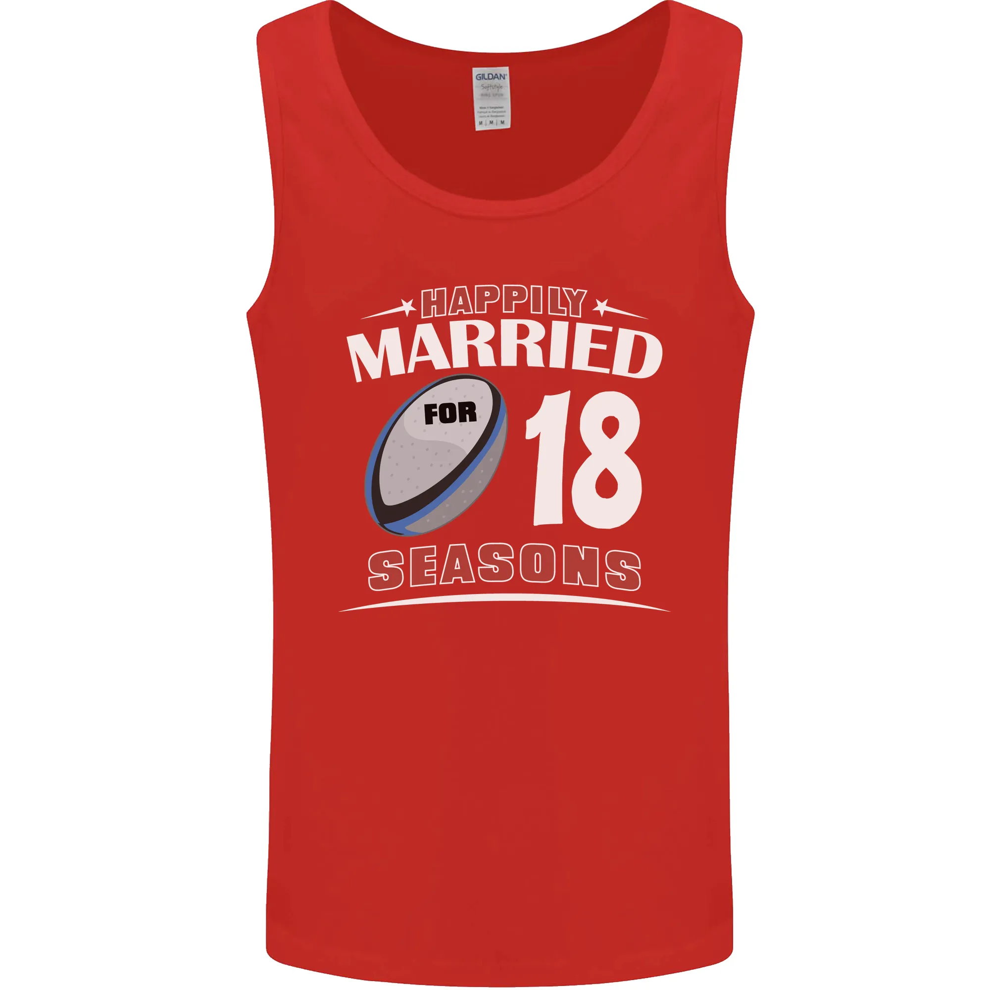 18 Year Wedding Anniversary 18th Rugby Mens Vest Tank Top