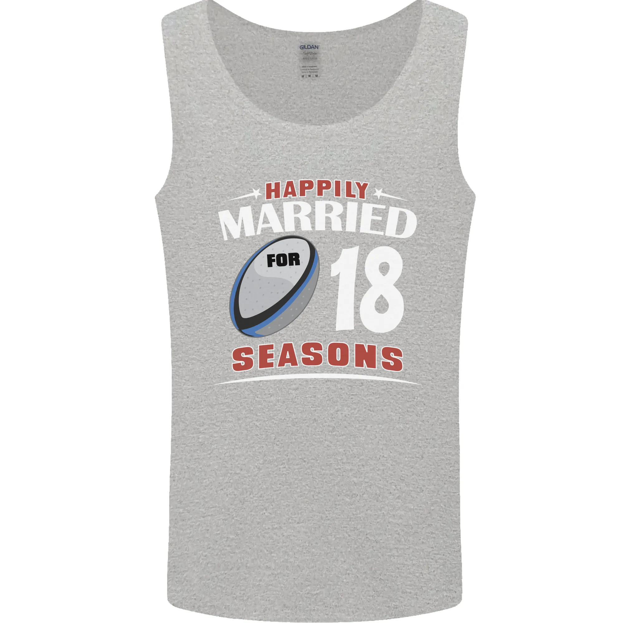 18 Year Wedding Anniversary 18th Rugby Mens Vest Tank Top