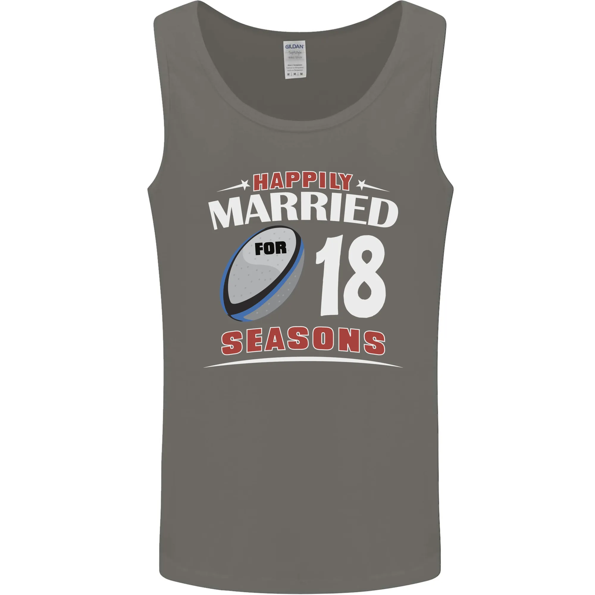18 Year Wedding Anniversary 18th Rugby Mens Vest Tank Top