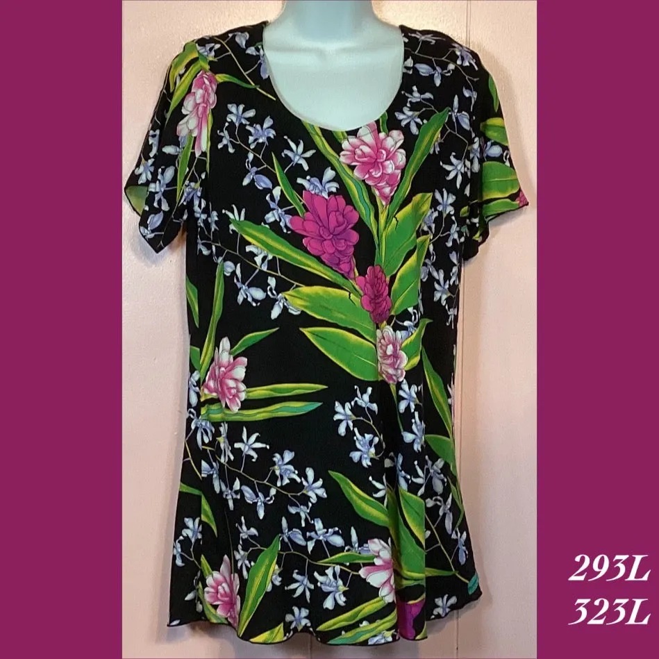 293L - 323L , Sleeved bias cut top long