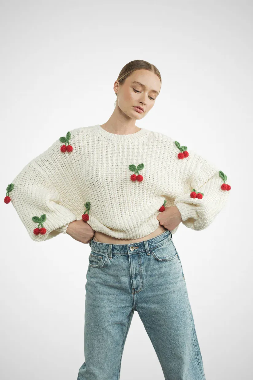 3D Cherry Sweater