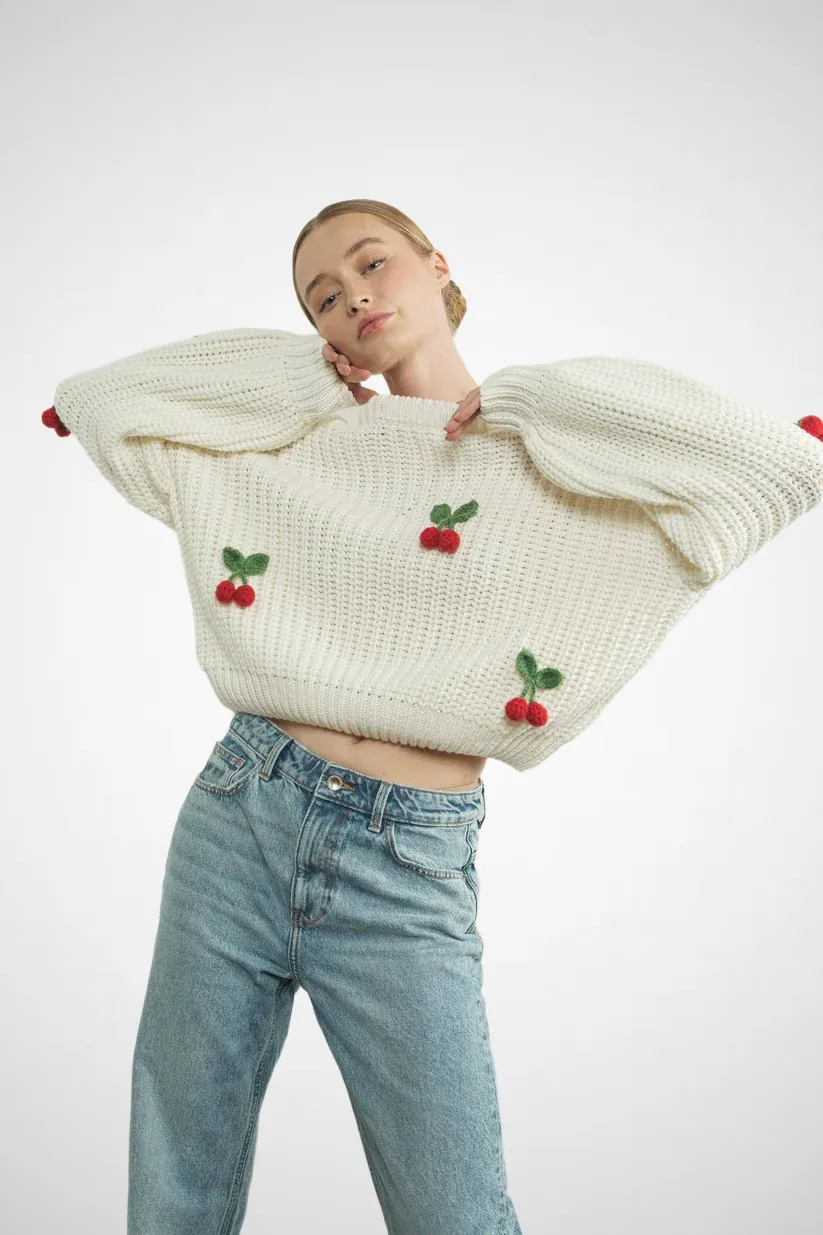 3D Cherry Sweater