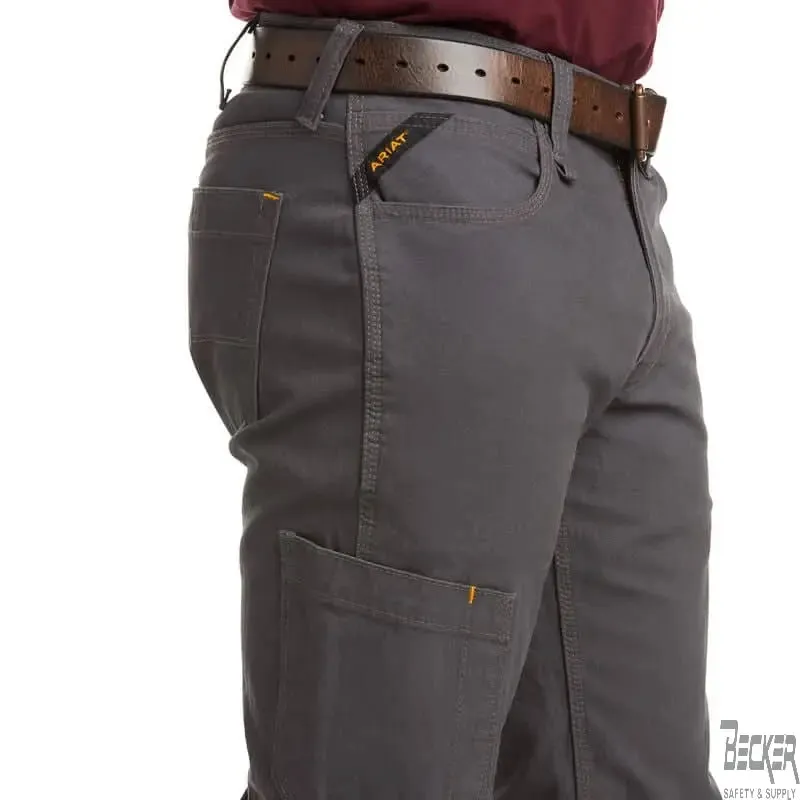 ARIAT - Rebar M4 Relaxed DuraStretch Made Tough Stackable Straight Leg Pant, Grey