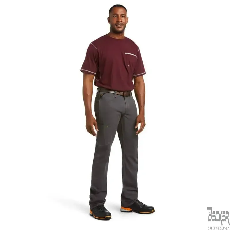 ARIAT - Rebar M4 Relaxed DuraStretch Made Tough Stackable Straight Leg Pant, Grey
