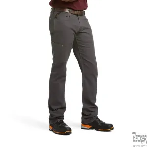 ARIAT - Rebar M4 Relaxed DuraStretch Made Tough Stackable Straight Leg Pant, Grey