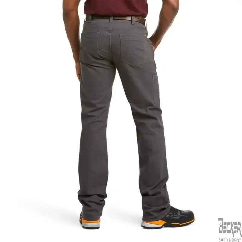 ARIAT - Rebar M4 Relaxed DuraStretch Made Tough Stackable Straight Leg Pant, Grey
