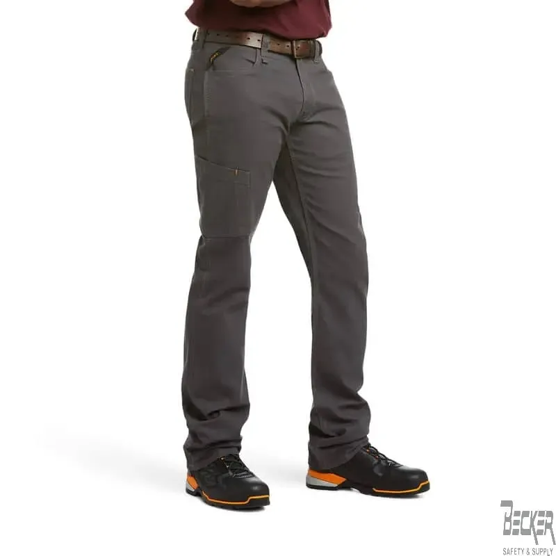 ARIAT - Rebar M4 Relaxed DuraStretch Made Tough Stackable Straight Leg Pant, Grey