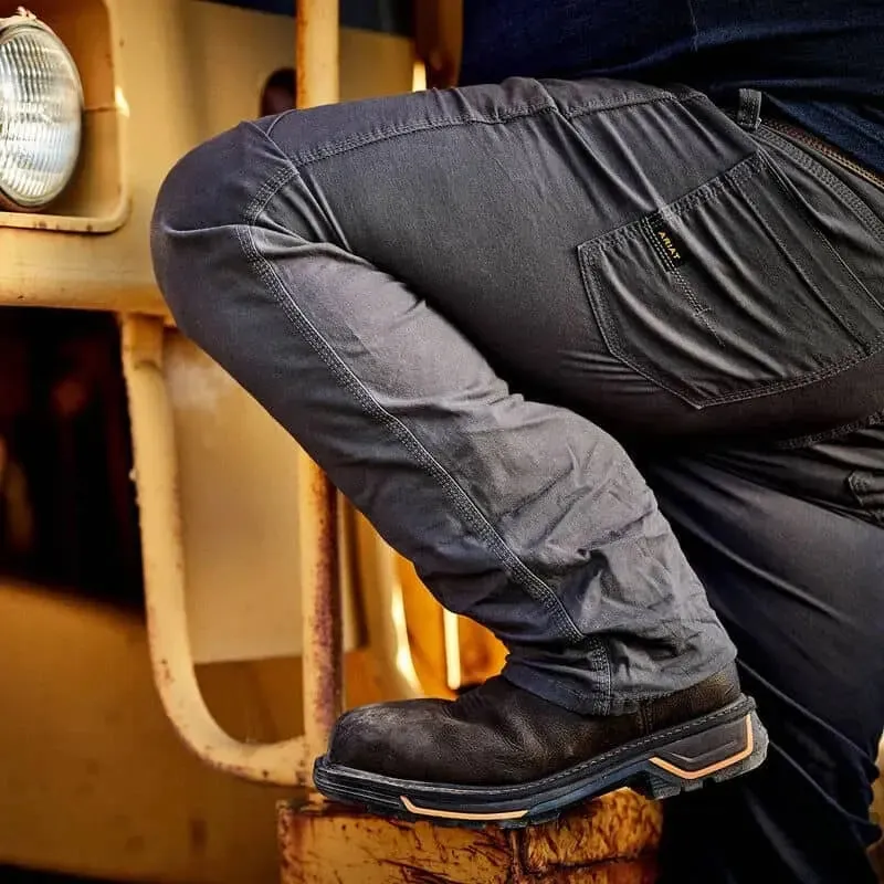 ARIAT - Rebar M4 Relaxed DuraStretch Made Tough Stackable Straight Leg Pant, Grey