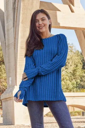 Basic Bae | Ribbed Round Neck Long Sleeve Knit Top