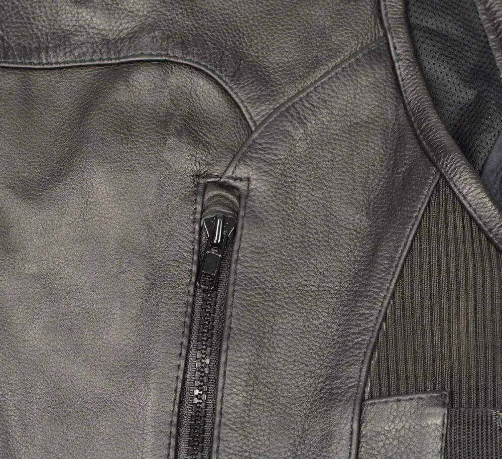 Biker Hill BAM3500 Men's 'Swat' Style Motorcycle Leather Vest