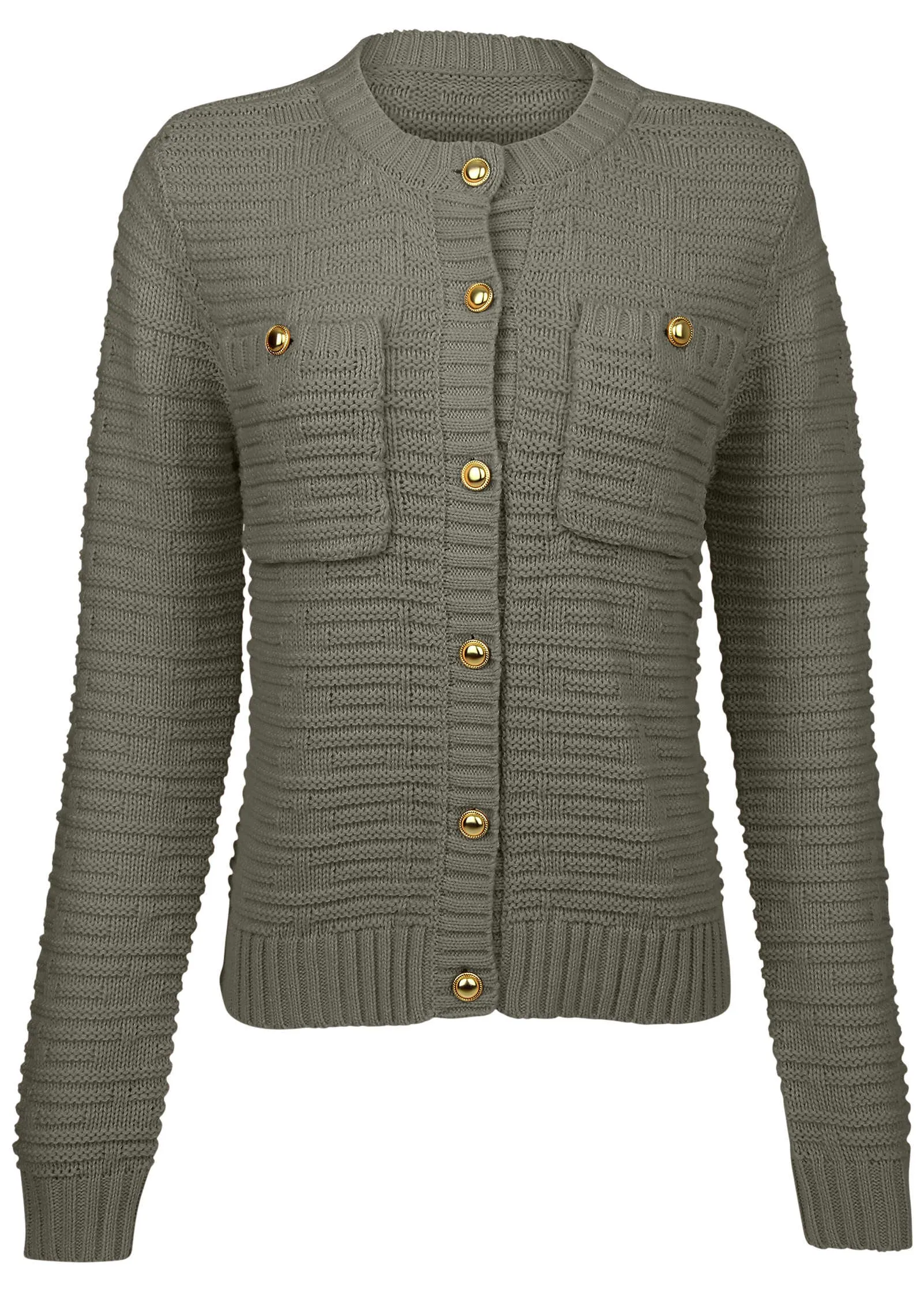 Button Detail Cardigan - Olive