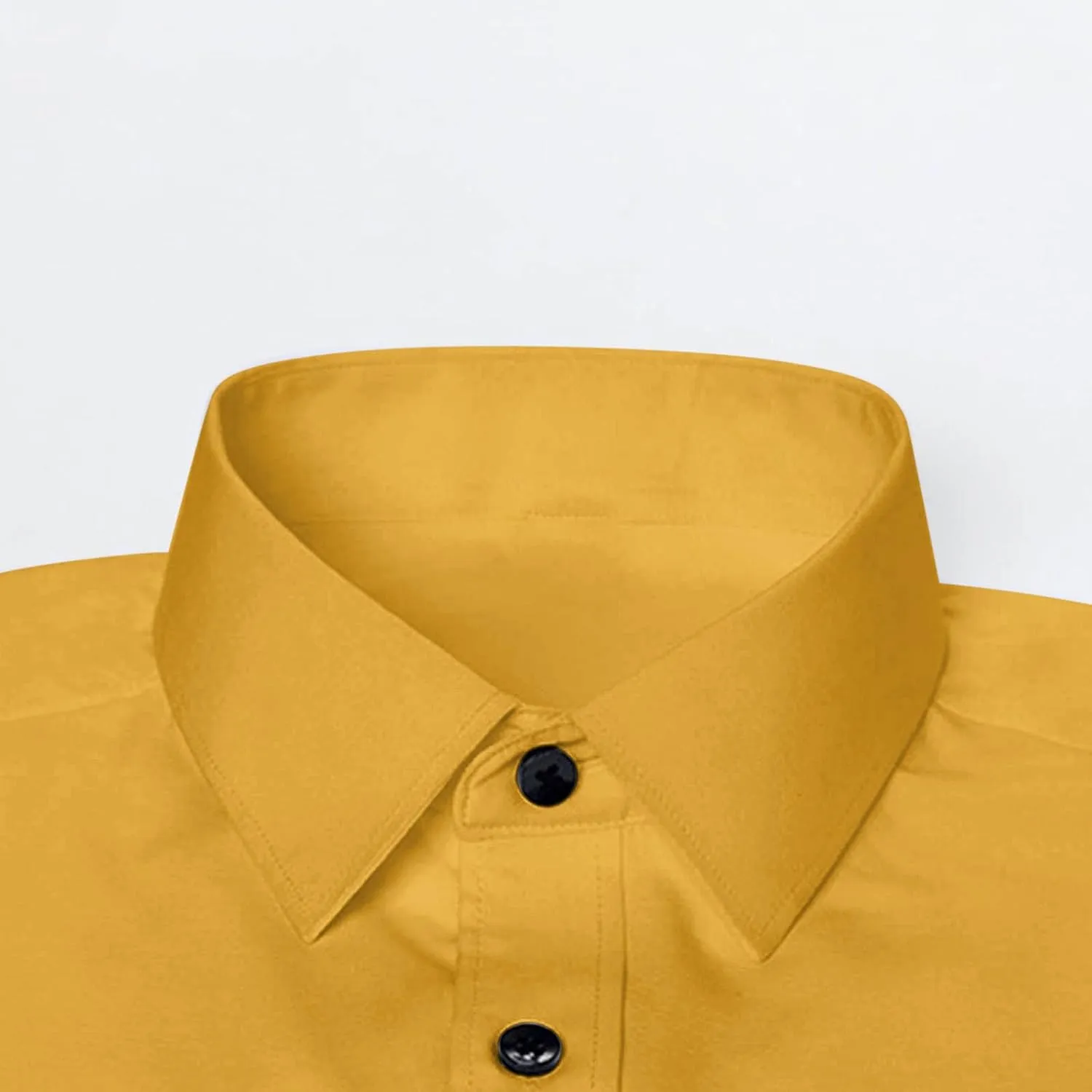Cambkatl Men's Slim Fit Dress Shirts Stretch Long Sleeve Classic Solid Business Casual Button Down Shirts