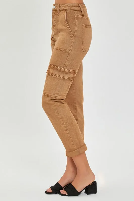 Cargo Rollup Slim Straight Jeans'