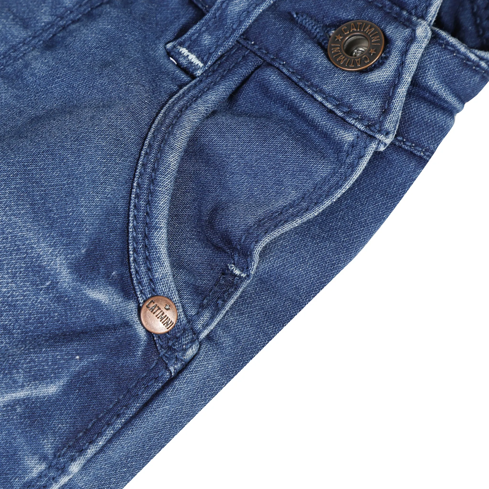 CATIMINI Denim short overalls