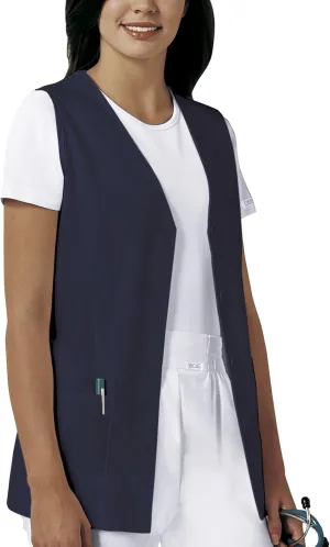 Cherokee Women's Scrub Vest Coat Modern Vest with Button Front & 2 Pockets- 1602