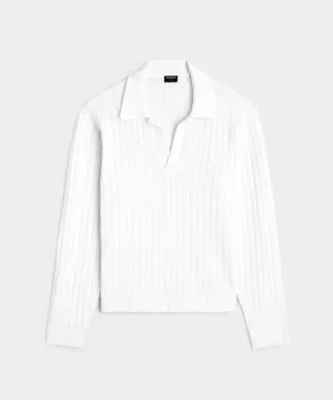 Coastal Linen Polo in White
