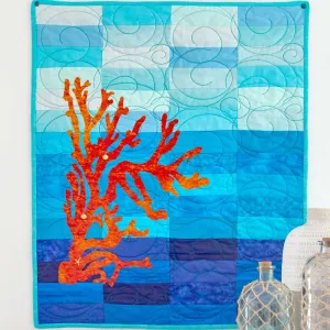 Coats & Clark Quilting Coral & Blue Wall Hanging