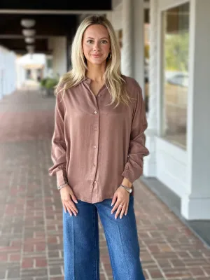 Dear John Birdie Button Down in Pecan Pie