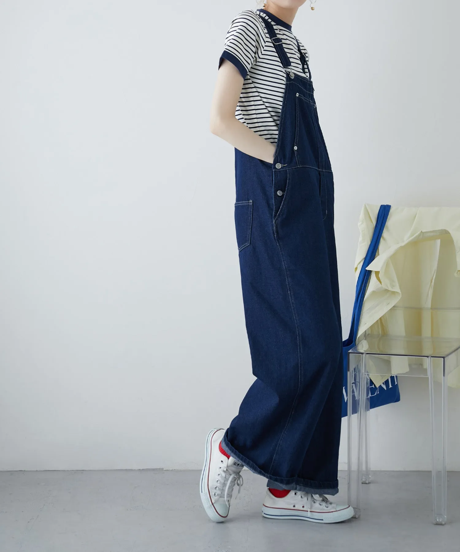 Denim loose over-all