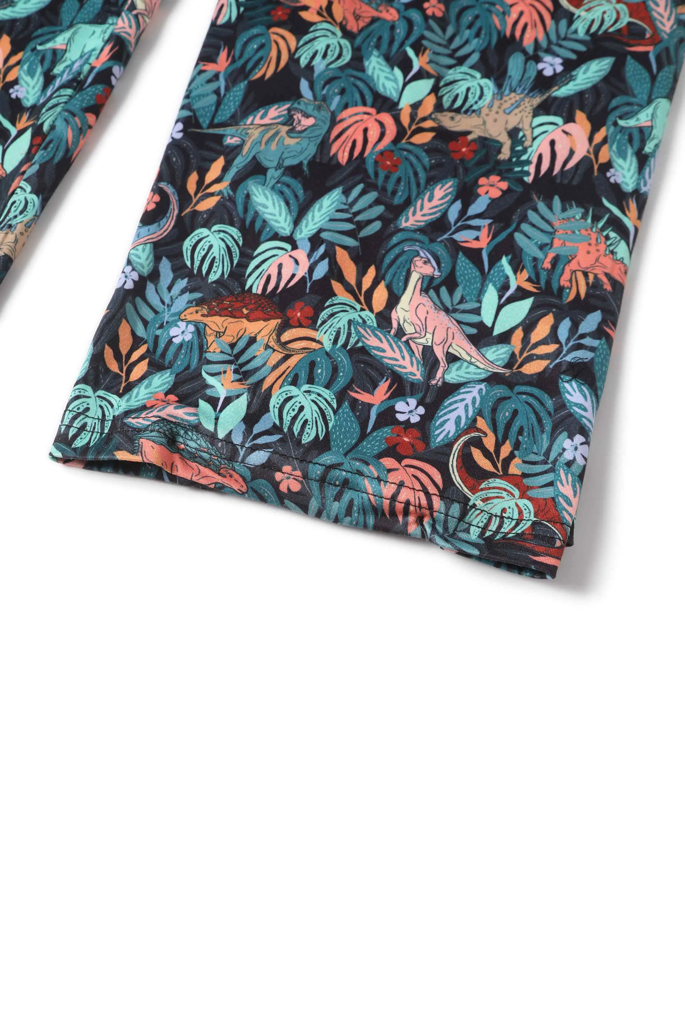 Esther Colourful Dinosaur Jumpsuit In Green