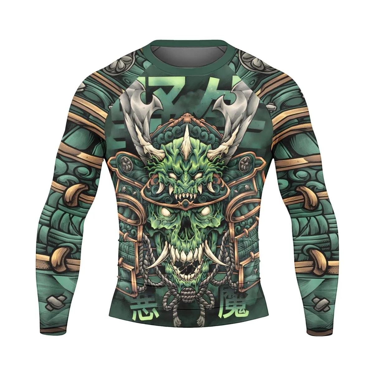 Evil Japanese Samurai Long Sleeve Rash Guard