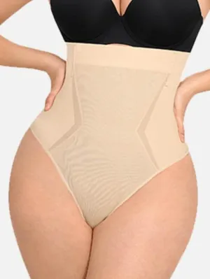 Feelingirl High Waisted Tummy Control Seamless Thong Shaper
