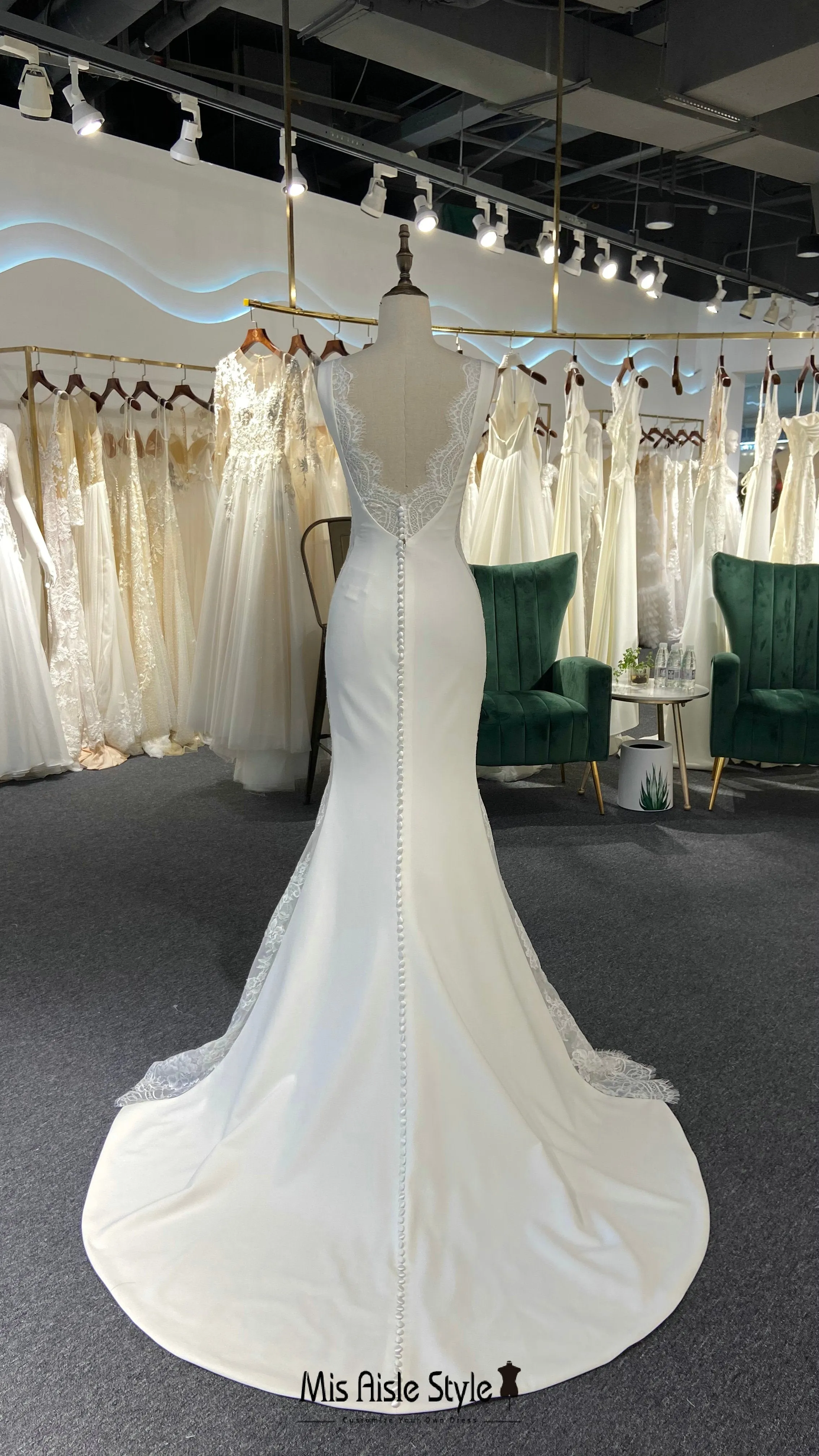 Fit and Flare Boat Neckline Wedding Dress