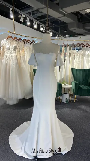 Fit and Flare Bohemian Sleeve Ivory Wedding Dress