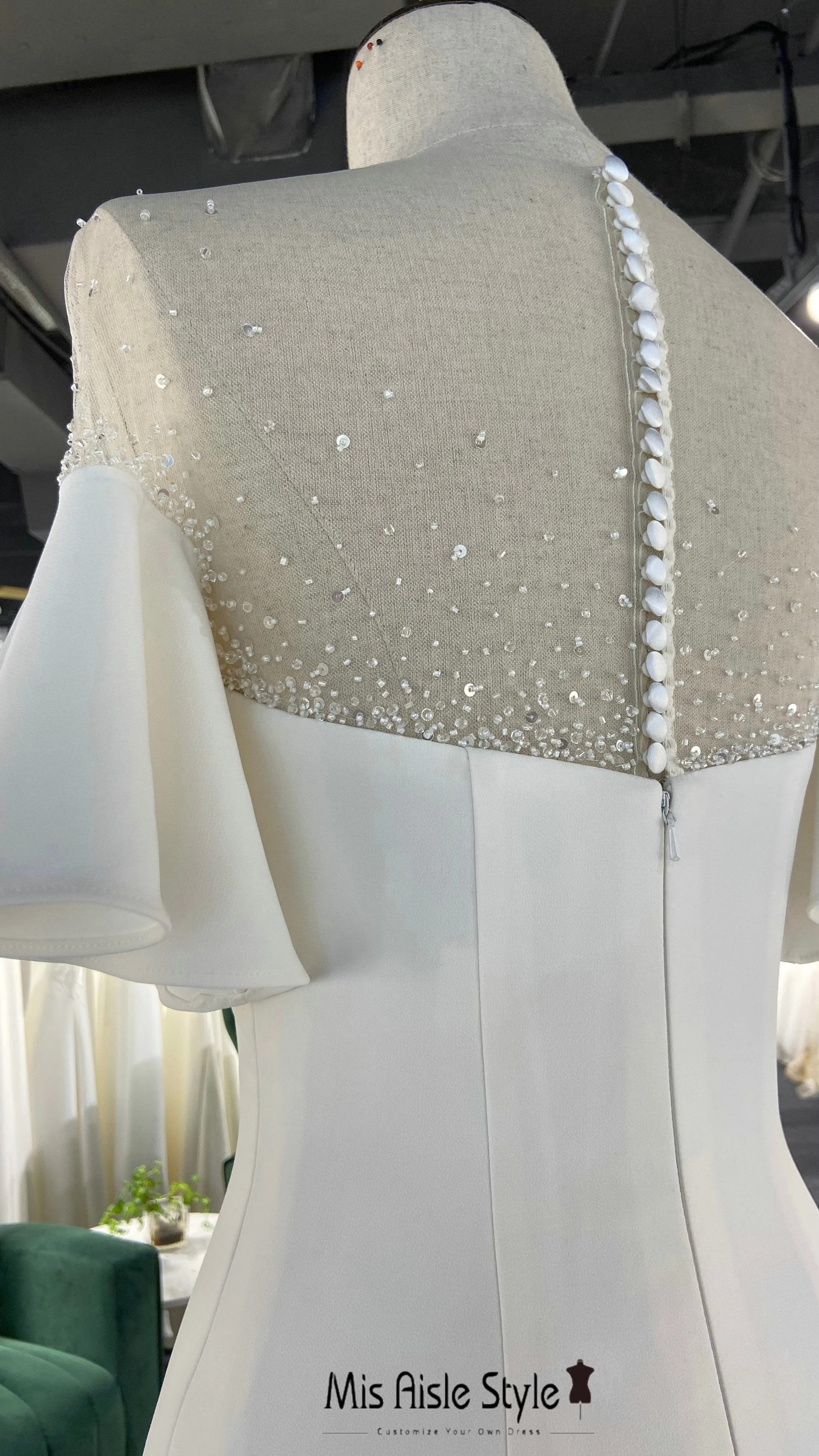 Fit and Flare Bohemian Sleeve Ivory Wedding Dress