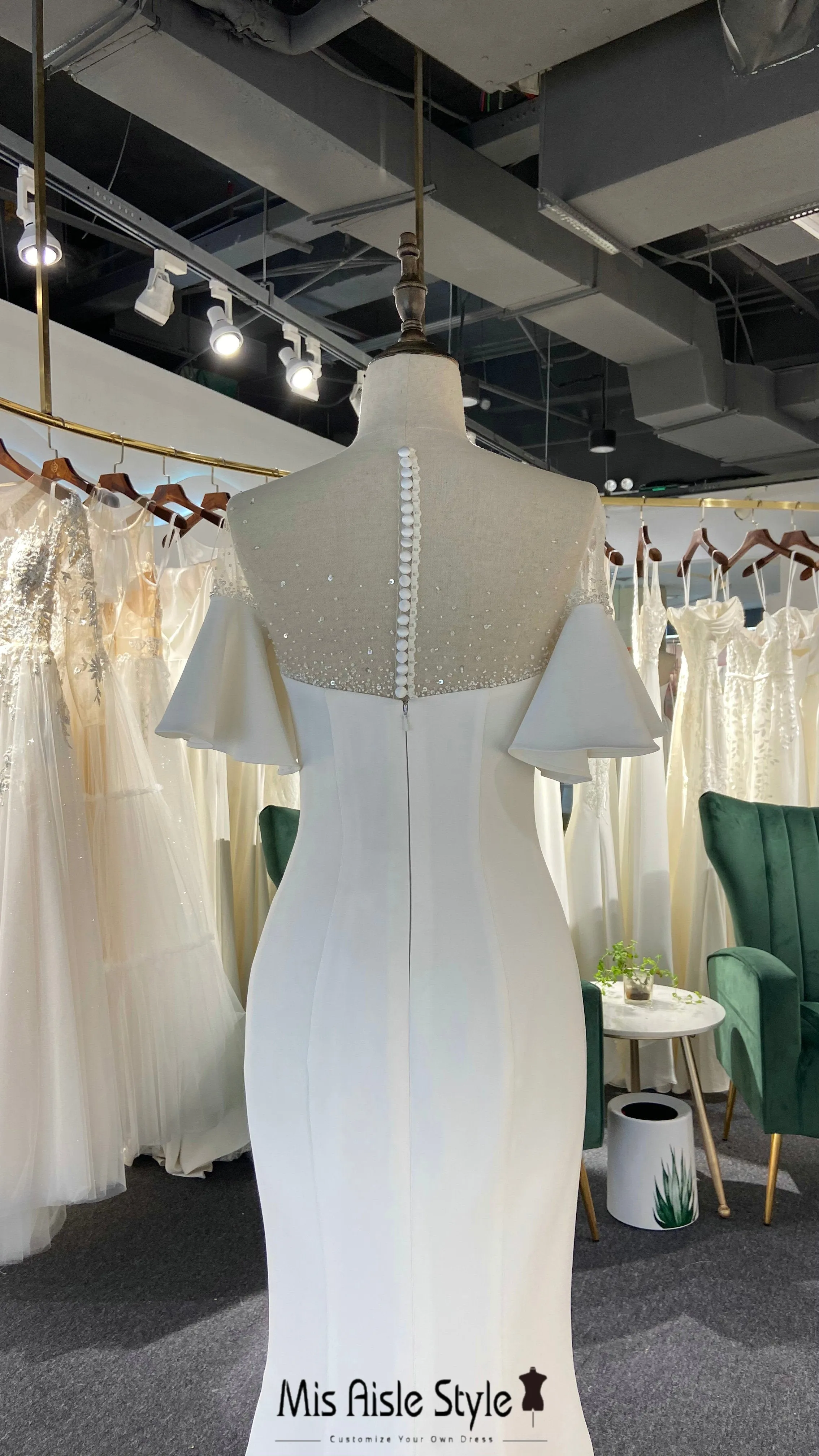 Fit and Flare Bohemian Sleeve Ivory Wedding Dress