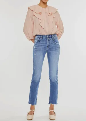 Greer High Rise Slim Straight Jeans