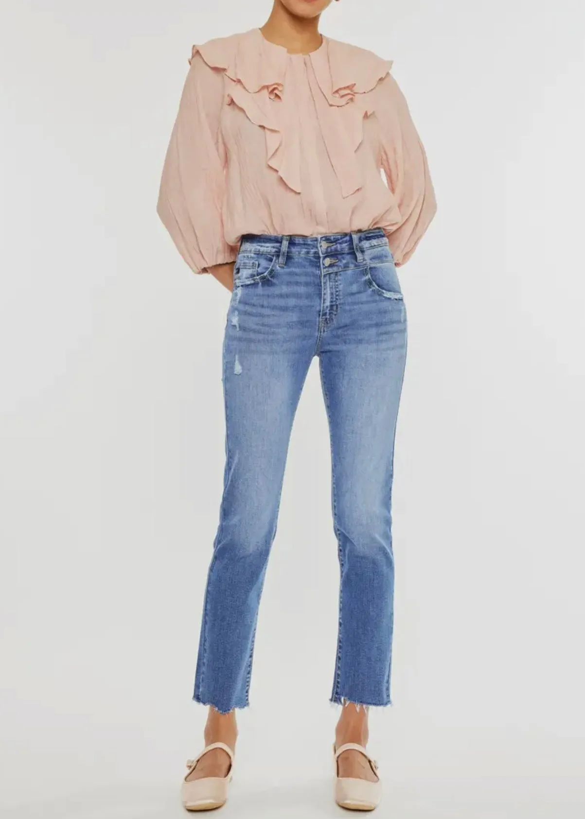 Greer High Rise Slim Straight Jeans
