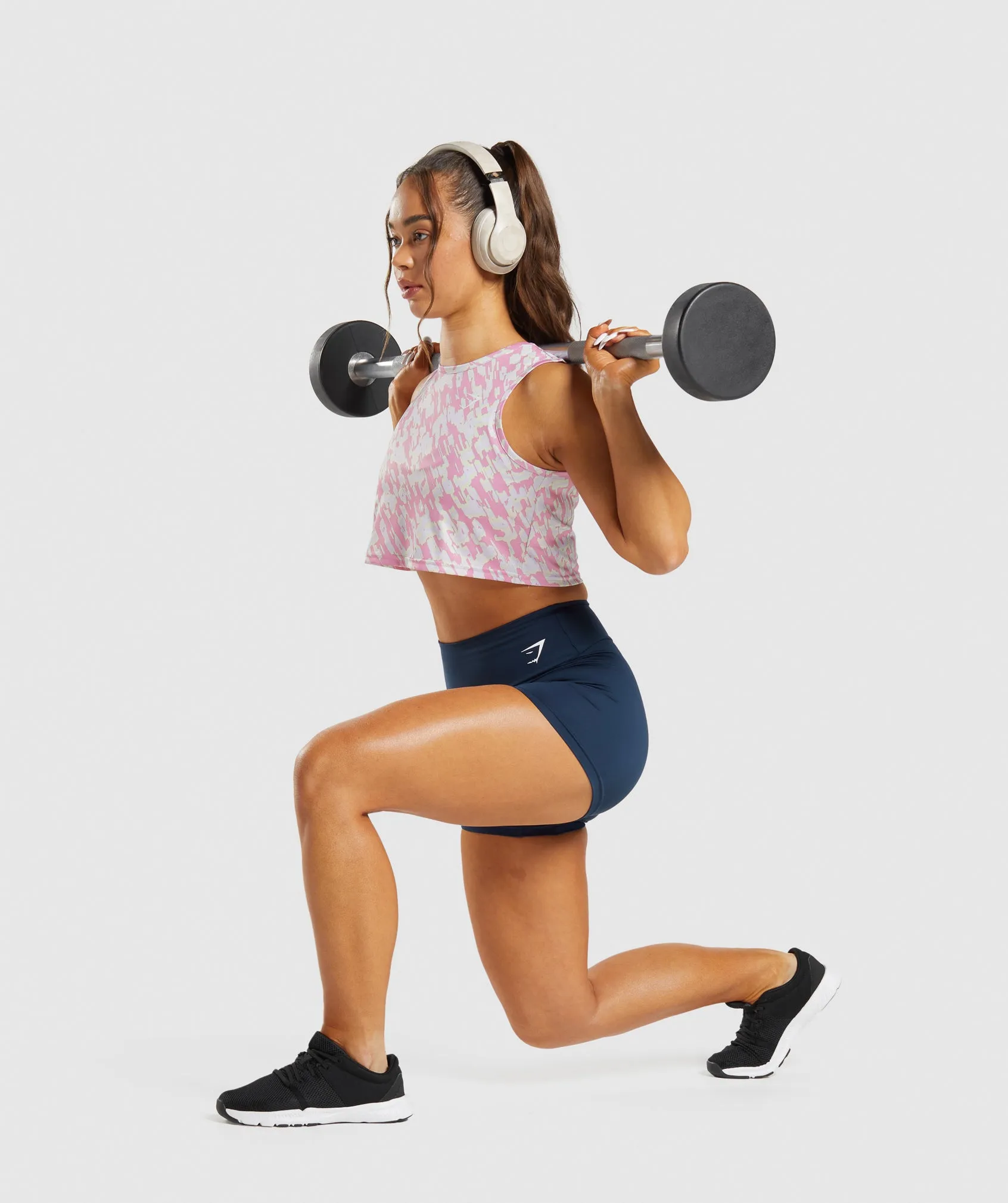 Gymshark Training Crop Tank - Pink Print