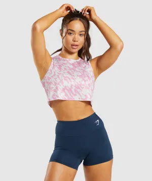 Gymshark Training Crop Tank - Pink Print