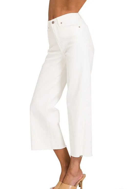 High Rise Ivory Jeans