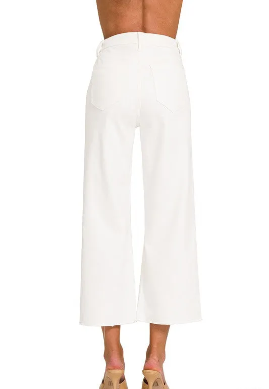 High Rise Ivory Jeans
