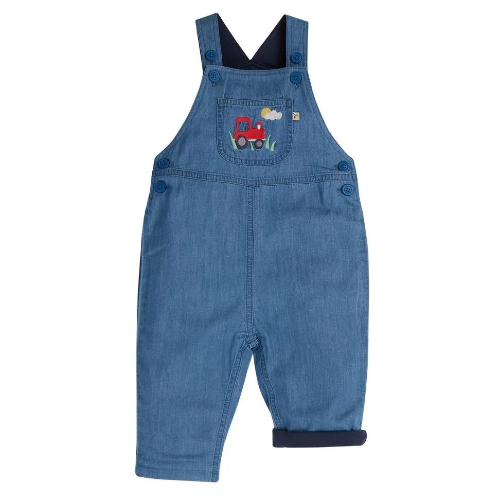 Hopscotch overalls- chambray/tractor