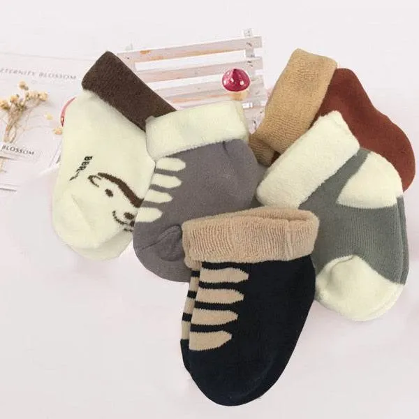 Kiddiezoom 5/6pair/lot unisex Non-Skid Baby Shoe Socks 0-12months Cotton baby boy girls meia infantil cheap stuff