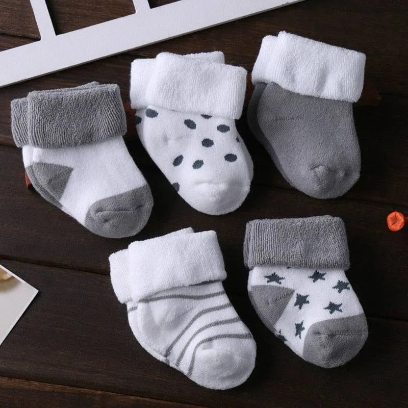 Kiddiezoom 5/6pair/lot unisex Non-Skid Baby Shoe Socks 0-12months Cotton baby boy girls meia infantil cheap stuff