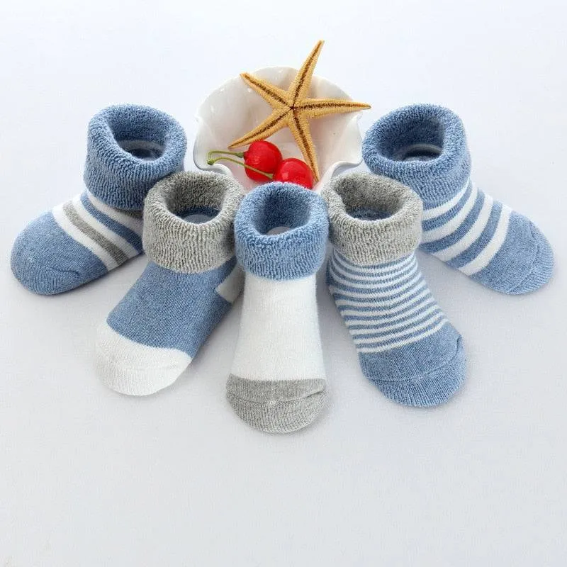 Kiddiezoom 5/6pair/lot unisex Non-Skid Baby Shoe Socks 0-12months Cotton baby boy girls meia infantil cheap stuff