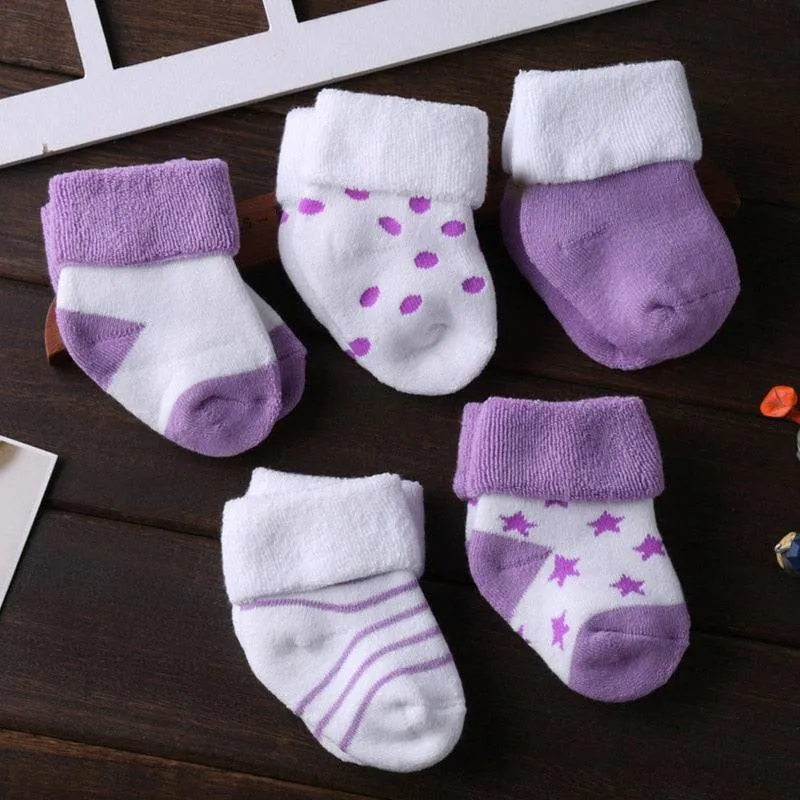 Kiddiezoom 5/6pair/lot unisex Non-Skid Baby Shoe Socks 0-12months Cotton baby boy girls meia infantil cheap stuff