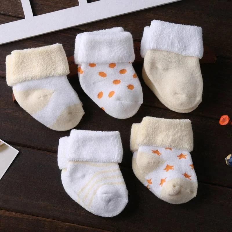 Kiddiezoom 5/6pair/lot unisex Non-Skid Baby Shoe Socks 0-12months Cotton baby boy girls meia infantil cheap stuff
