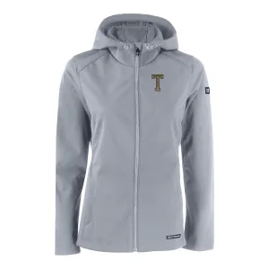 Ladies Georgia Tech Yellow Jackets College Vault Cutter & Buck Evoke Eco Softshell Recycled Full Zip Jacket