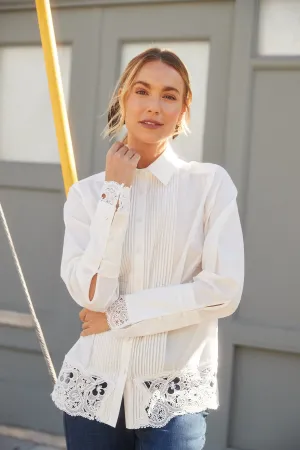 Long Sleeve Lace Detail Shirt