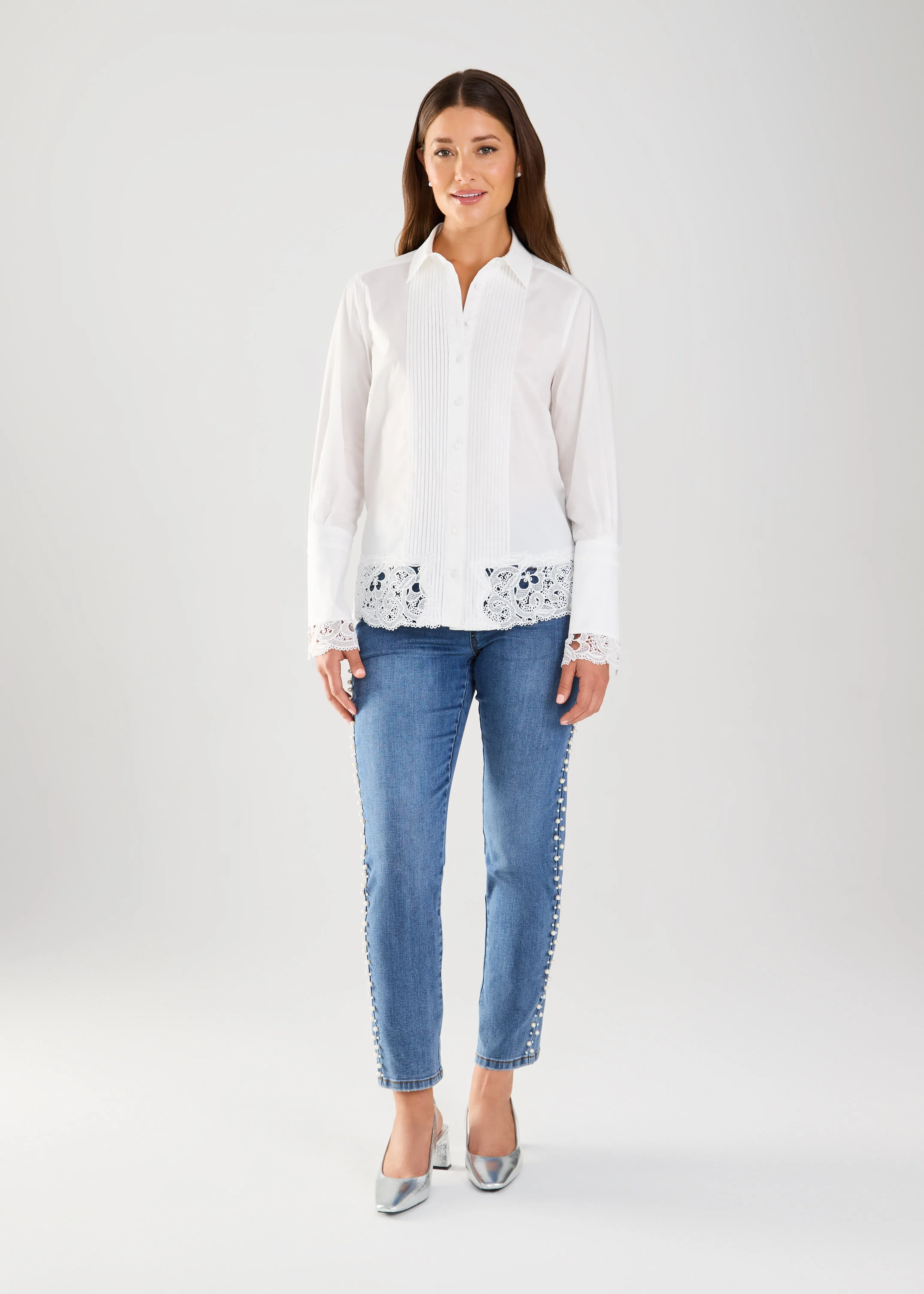 Long Sleeve Lace Detail Shirt