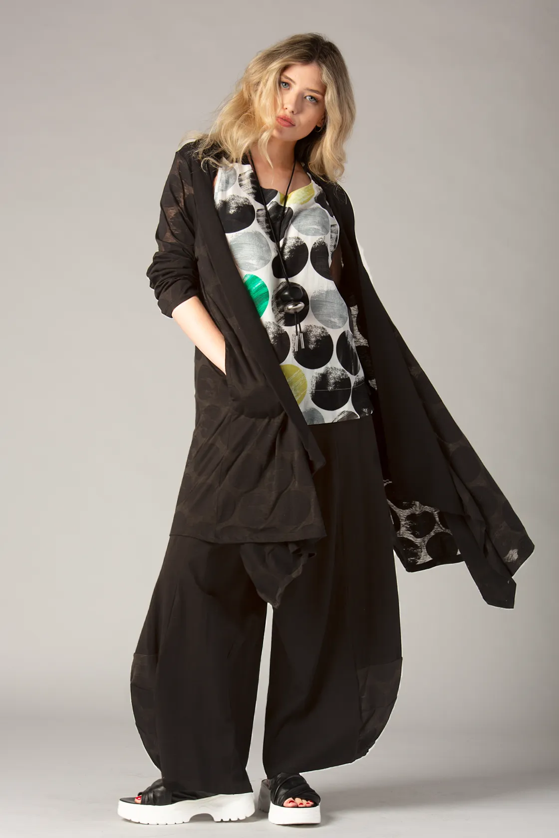 LUUKAA Dots Pant in Black Dots