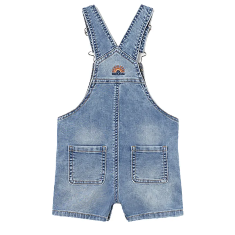 Mayoral - Baby Soft Denim Shorts Overalls (18mo)