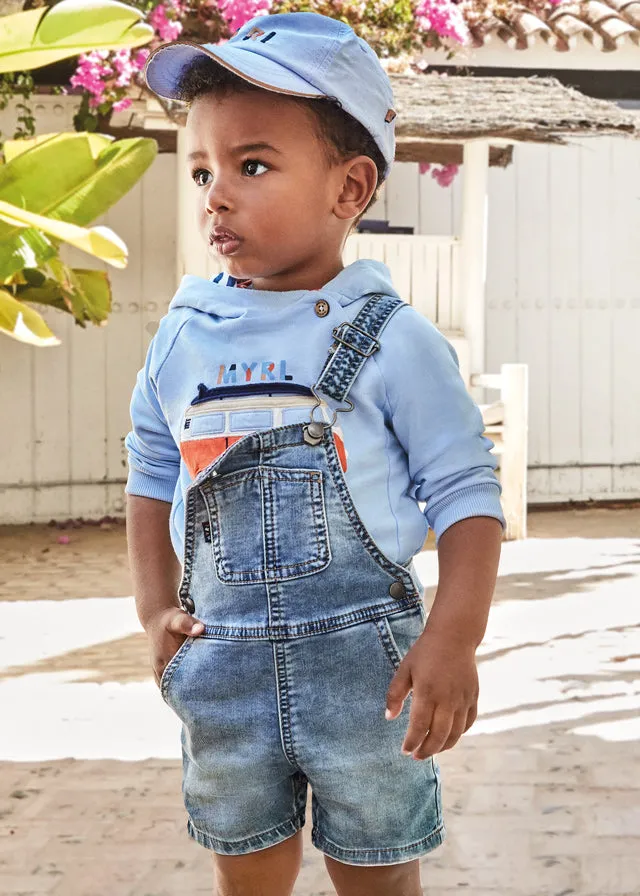 Mayoral - Baby Soft Denim Shorts Overalls (18mo)